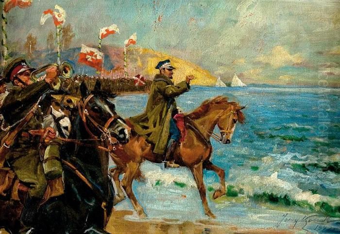 Zaslubiny Polski Z Morzem Oil Painting by Jerzy Kossak