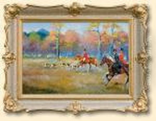 Z Polowania Par Force Oil Painting by Jerzy Kossak