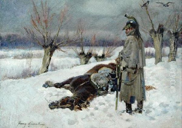 Pozegnanie Z Przyjacielem Oil Painting by Jerzy Kossak