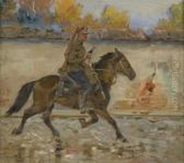 Na Zwiadzie Oil Painting by Jerzy Kossak