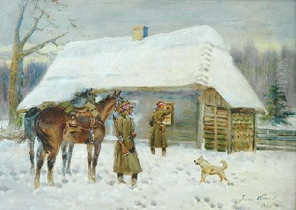Pytanie O Droge Oil Painting by Jerzy Kossak