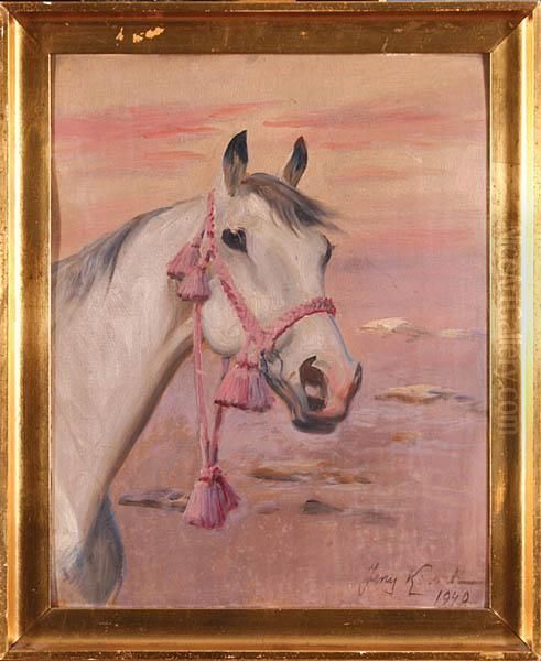 Glowa Konia, 1940 R. Oil Painting by Jerzy Kossak