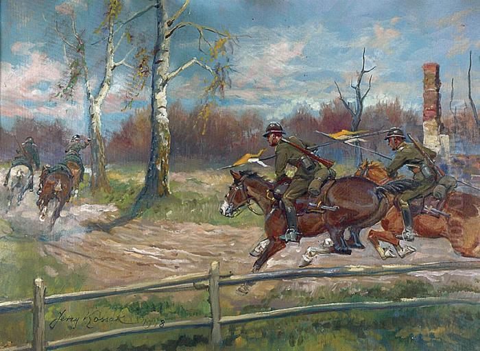 Poscig Oil Painting by Jerzy Kossak