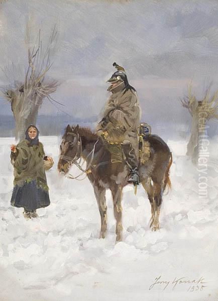 Kirasjer Oil Painting by Jerzy Kossak