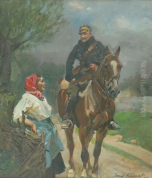Pytanie O Droge Oil Painting by Jerzy Kossak