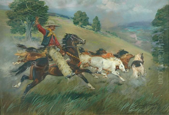 Na Prerii Oil Painting by Jerzy Kossak