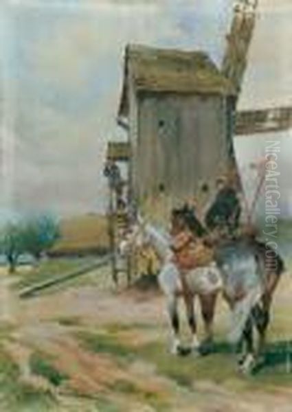 Militarische Szene. Oil Painting by Jerzy Kossak