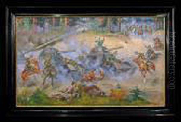 Bitwa Pod Kutnem, 1939 R. Oil Painting by Jerzy Kossak