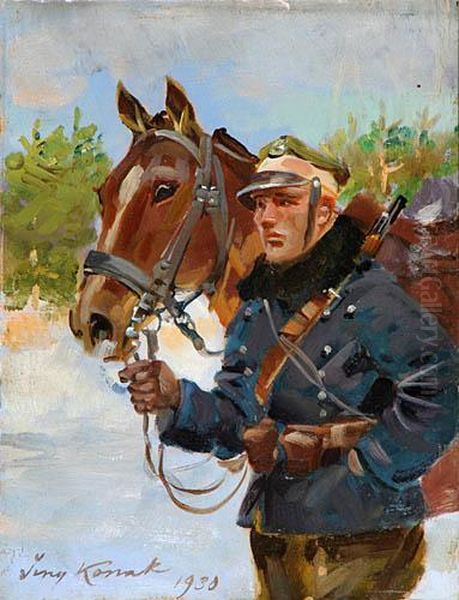 Ulan Z Koniem Oil Painting by Jerzy Kossak