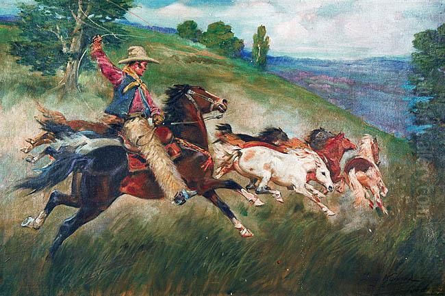 Na Prerii Oil Painting by Jerzy Kossak