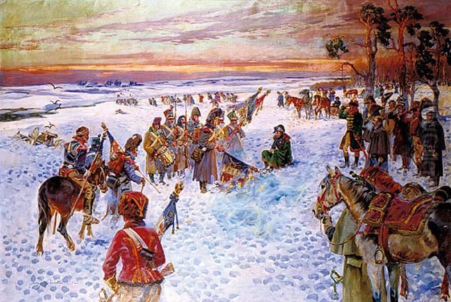 Powrot Spod Moskwy Oil Painting by Jerzy Kossak
