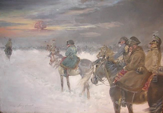 Wizja Napoleona W Czasie Odwrotu Spod Moskwy (1929) Oil Painting by Jerzy Kossak