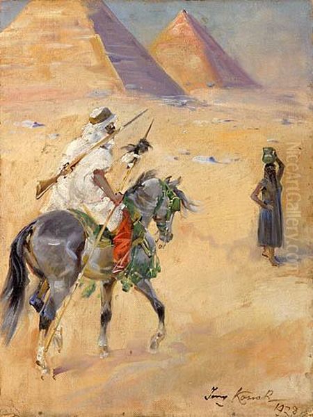 Beduin Na Pustyni, 1928 R. Oil Painting by Jerzy Kossak