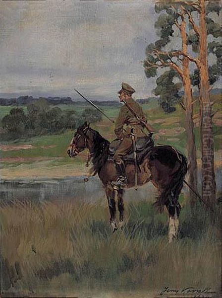 Zwiad, 1934 R. Oil Painting by Jerzy Kossak