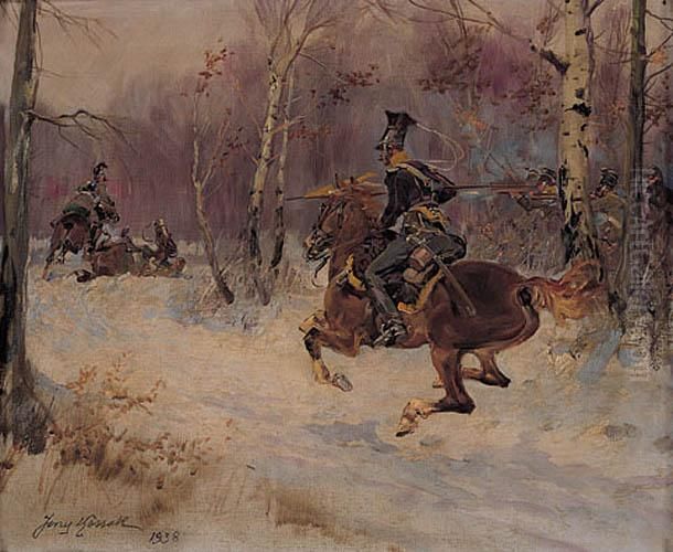 Poscig, 1938 R. Oil Painting by Jerzy Kossak