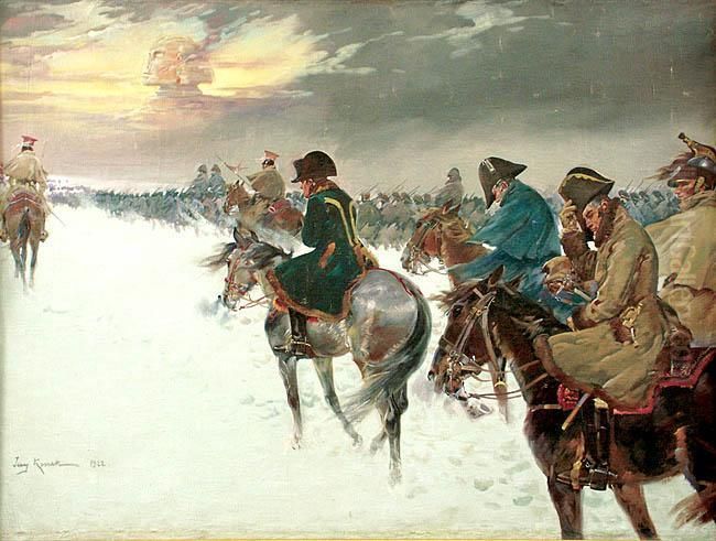 Wizja Napoleona W Odwrocie Spod Moskwy Oil Painting by Jerzy Kossak