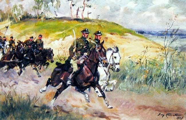 Kawaleria Oil Painting by Jerzy Kossak