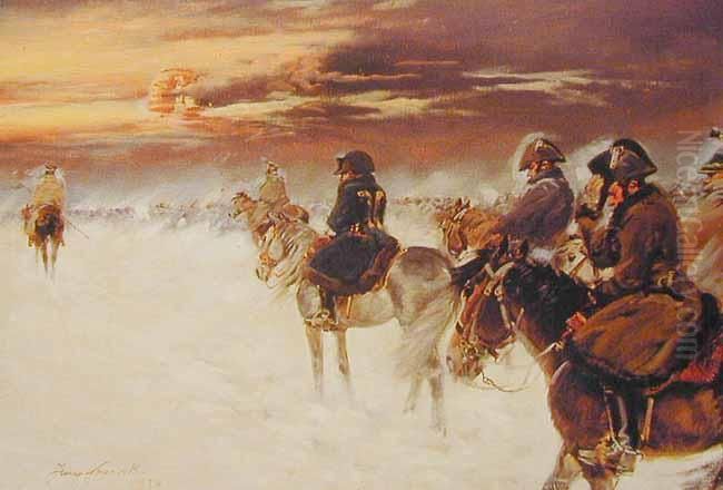 Wizja Napoleona W Odwrocie Spod Moskwy Oil Painting by Jerzy Kossak