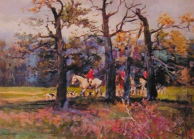 Wyjazd Na Spacer Mysliwski Po Polowaniu Oil Painting by Jerzy Kossak