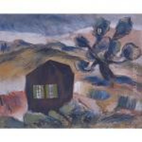 Hunter's Cabin Oil Painting by Walt Kuhn