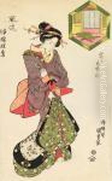 Atarimono Uchi Oil Painting by Gototei Kunisada