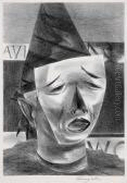 Mask Oil Painting by Yasuo Kuniyoshi