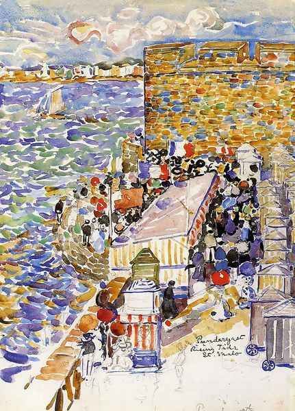 Rising Tide St Malo Oil Painting by Maurice Brazil Prendergast