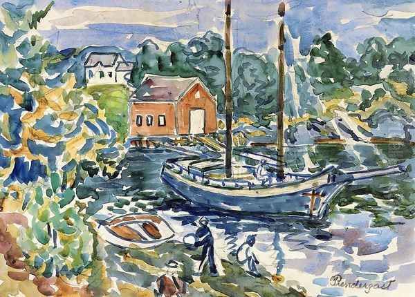 The Cove Oil Painting by Maurice Brazil Prendergast