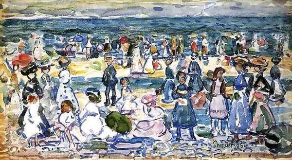 Low Tide Revere Beach Oil Painting by Maurice Brazil Prendergast