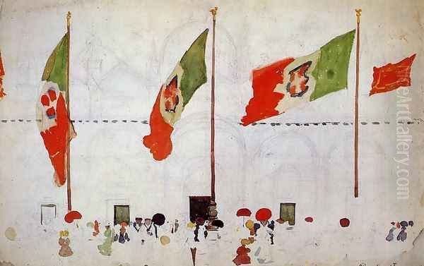 Venice (unfinished) Oil Painting by Maurice Brazil Prendergast
