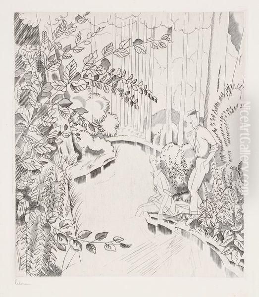 Le Ruisseau Sous Bois Oil Painting by Jean Emile Laboureur