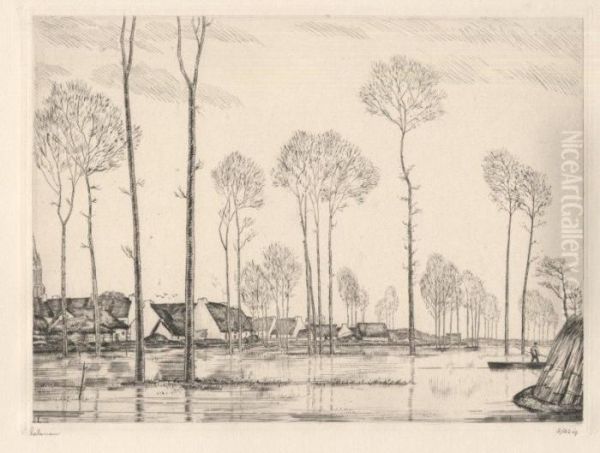 La Briere Inondee Oil Painting by Jean Emile Laboureur