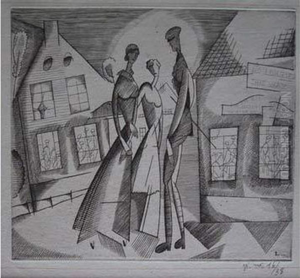 La Soiree Au Village / An Evening At The Village. 1916-1921 Oil Painting by Jean Emile Laboureur