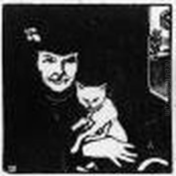 La Chatte Blanche. 1907. Oil Painting by Jean Emile Laboureur