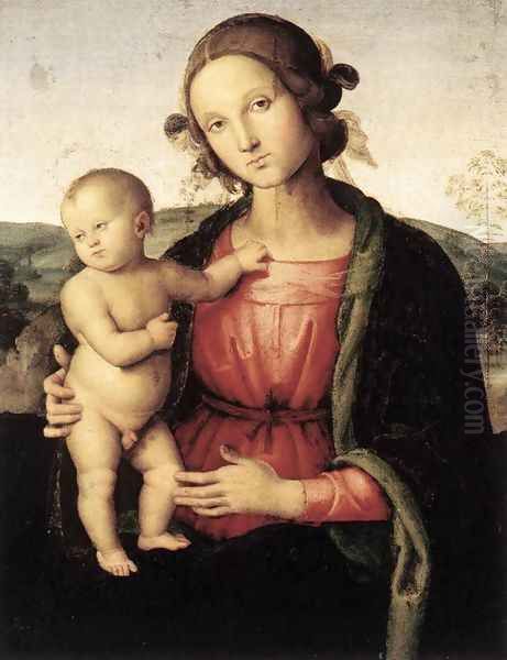 Madonna and Child Oil Painting by Pietro Vannucci Perugino