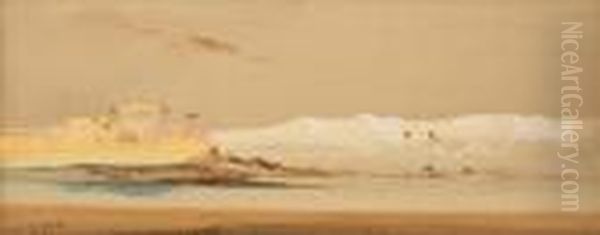 Egyptian Desert Scenes Oil Painting by Augustus Osborne Lamplough