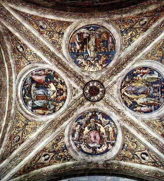 The Ceiling With Four Medallions Oil Painting by Pietro Vannucci Perugino
