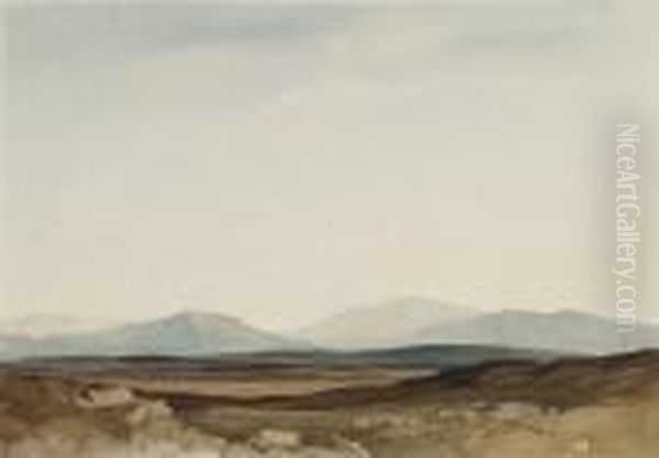 Moorland, Cross Fell, Cumberland Oil Painting by Percy Lancaster
