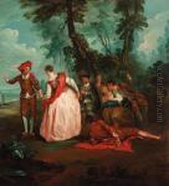 A Fte Champtre Oil Painting by Nicolas Lancret