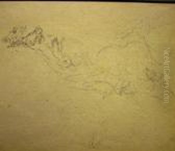 Horse Kicking Out At A Dog Oil Painting by Landseer, Sir Edwin