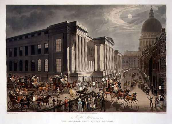 The Royal Mails Starting from the General Post Office, London Oil Painting by James Pollard