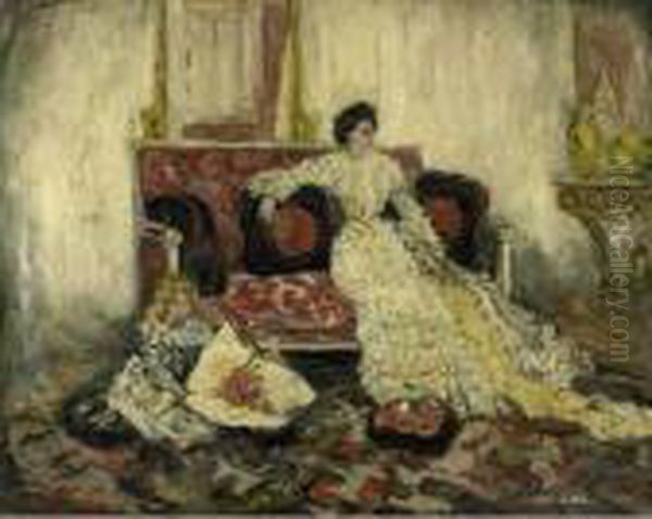 Femme Sur Un Canape Oil Painting by Pierre Laprade