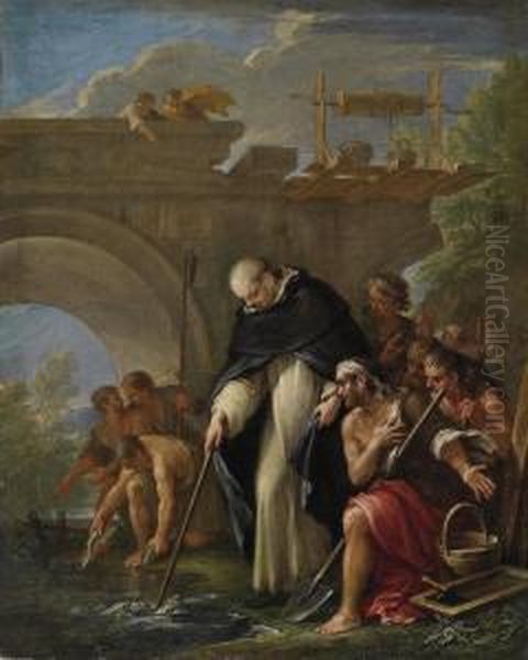 The Miracle Of St. Vincent Ferrer Oil Painting by Cirlce Of Filippo Lauri