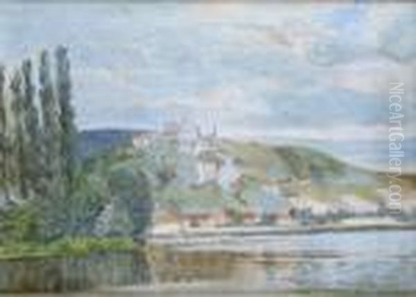 Vue De Chteau-gaillard Oil Painting by Louis Alphonse Abel Lauvray