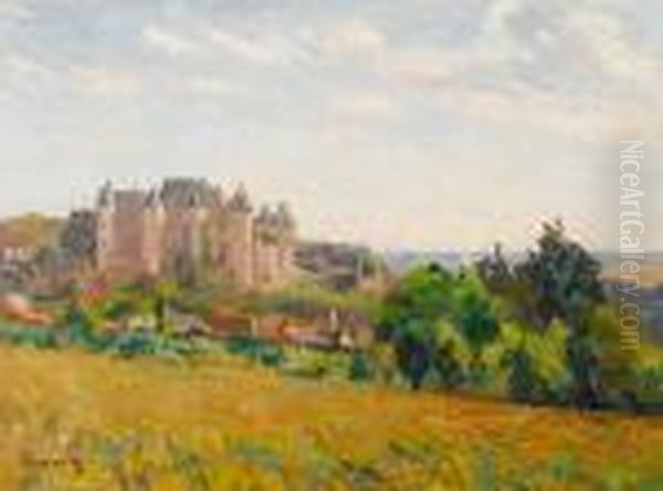 Village De Luynes Avec Son Chateau Oil Painting by Louis Alphonse Abel Lauvray