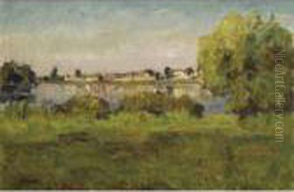 La Seine Entre Vetheuil Et Lavacourt Oil Painting by Louis Alphonse Abel Lauvray