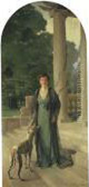 Portrait Of Baroness Gerda Von Chappuis (mrs F.a. Konig) Oil Painting by John Lavery