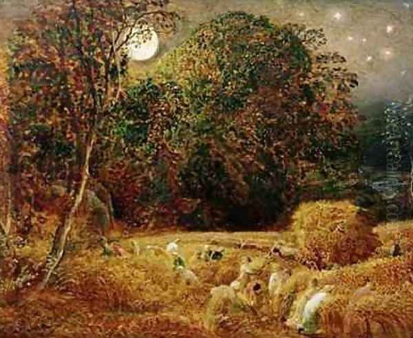 Harvest Moon Oil Painting by Samuel Palmer