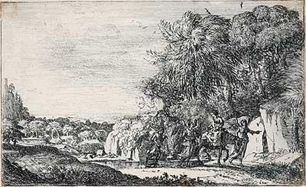 Die Flucht Nach Agypten Oil Painting by Claude Lorrain (Gellee)