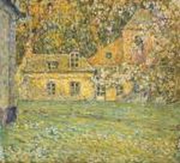 Les Arbres Fleuris Oil Painting by Henri Eugene Augustin Le Sidaner